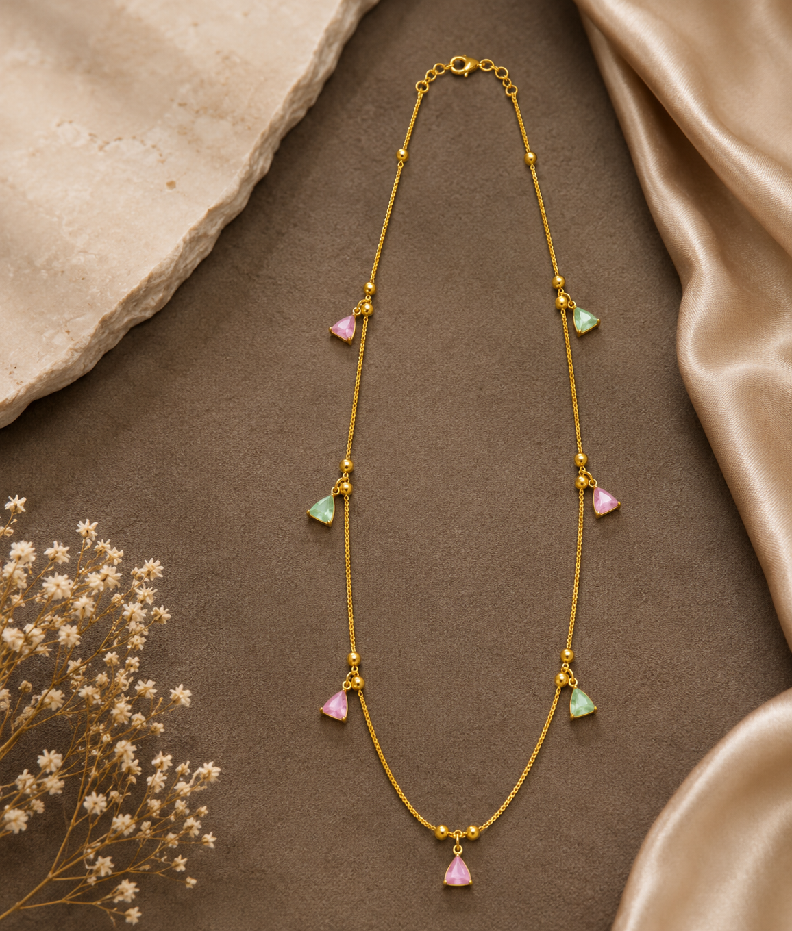 Blitz Buy Pastel Triangle Charm Necklace for Women & Girls
