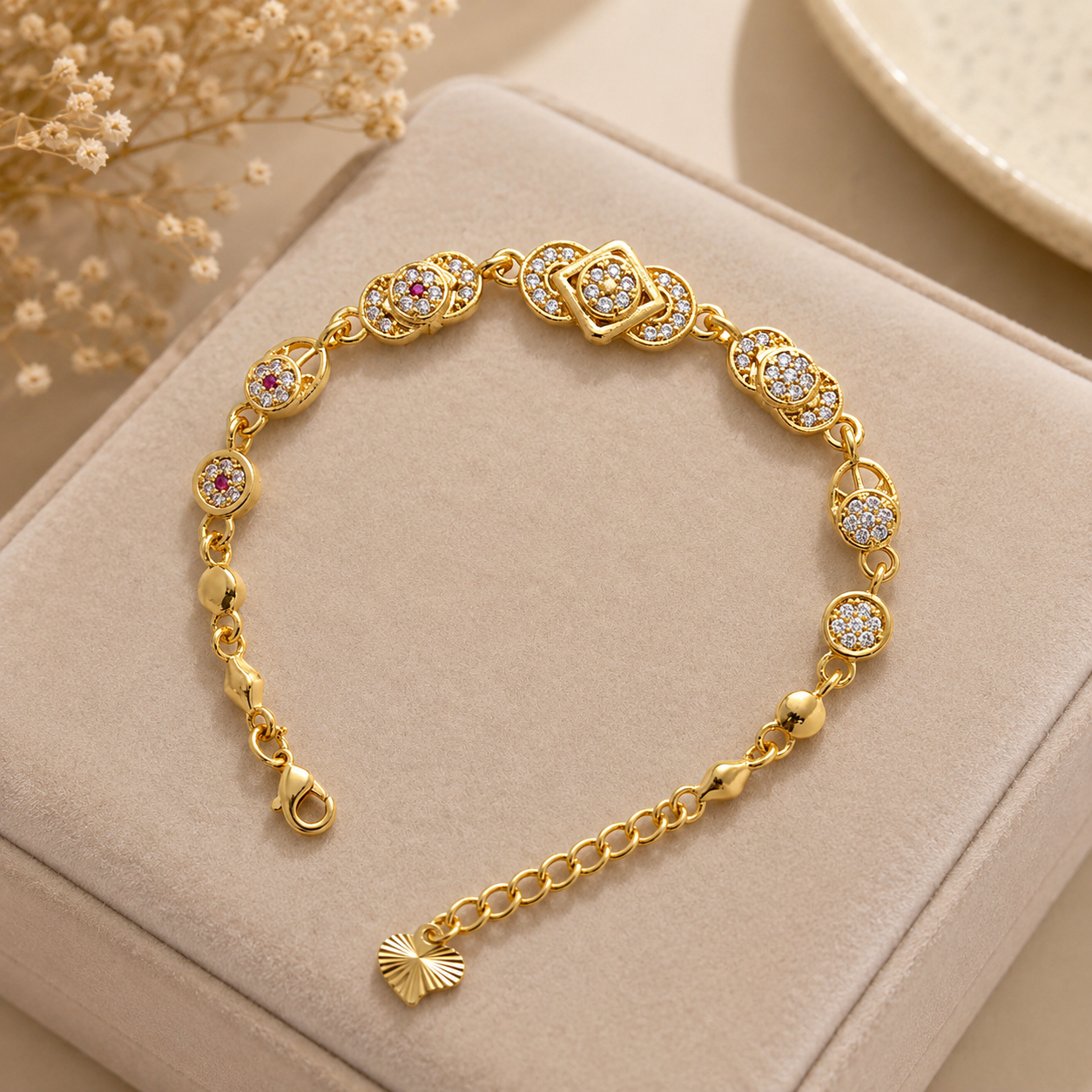 Blitz Buy Italian Gold Finish Premium CZ Diamond Bracelet for Women